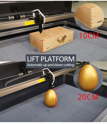 10.6um CO2 لیزر حکاکی ماشین برش 0-400mm/s با دستگاه بلند کردن